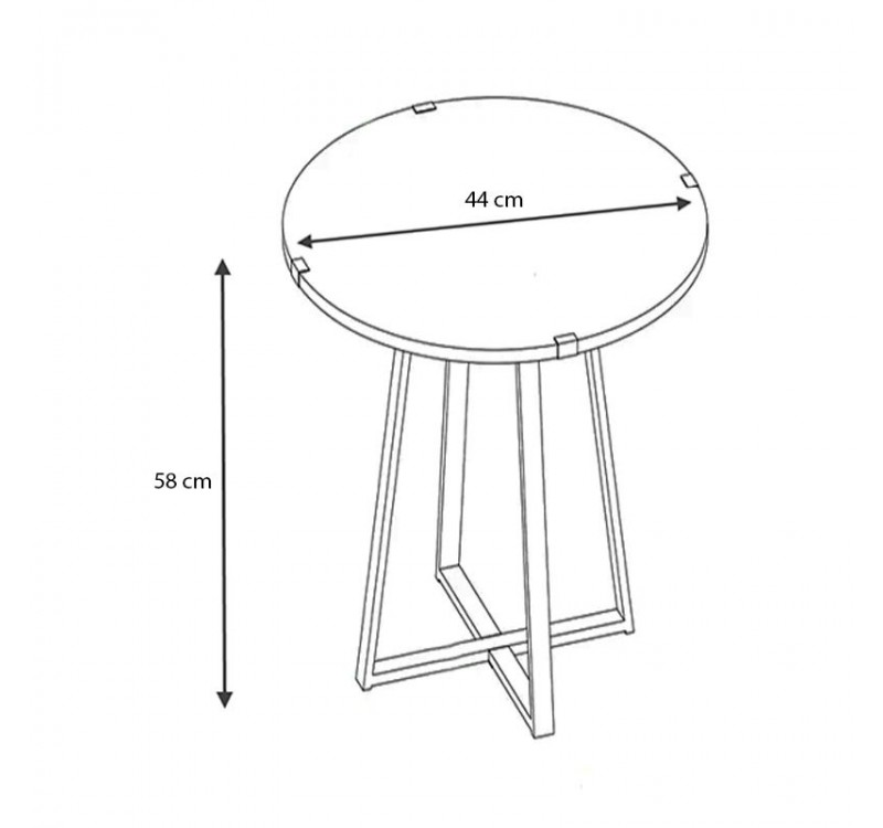 Τραπεζάκι βοηθητικό Pedro Megapap χρώμα φυσικό οξιάς - ανθρακί 44x44x58εκ.