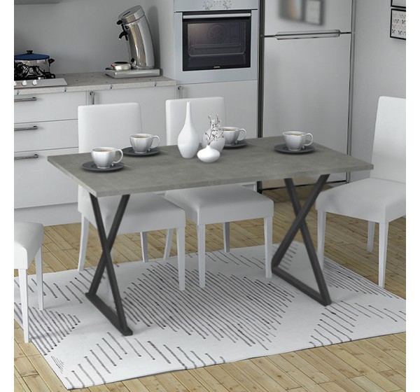 Τραπέζι Bette Megapap χρώμα γκρι σκυροδέματος 140x80x76εκ.