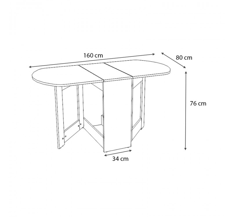 Τραπέζι Winslet Megapap επεκτεινόμενο χρώμα καρυδί 34(63+63)x80x76εκ.