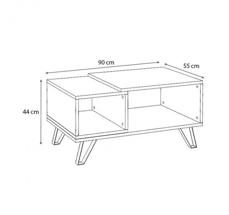 Τραπεζάκι σαλονιού Don Megapap χρώμα φυσικό οξιάς - γκρι σκυροδέματος 90x55x44εκ.