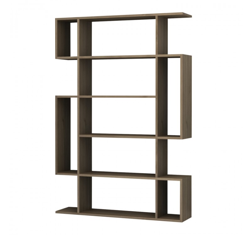 Βιβλιοθήκη Clint Megapap χρώμα καρυδί 108,5x25,5x161εκ.