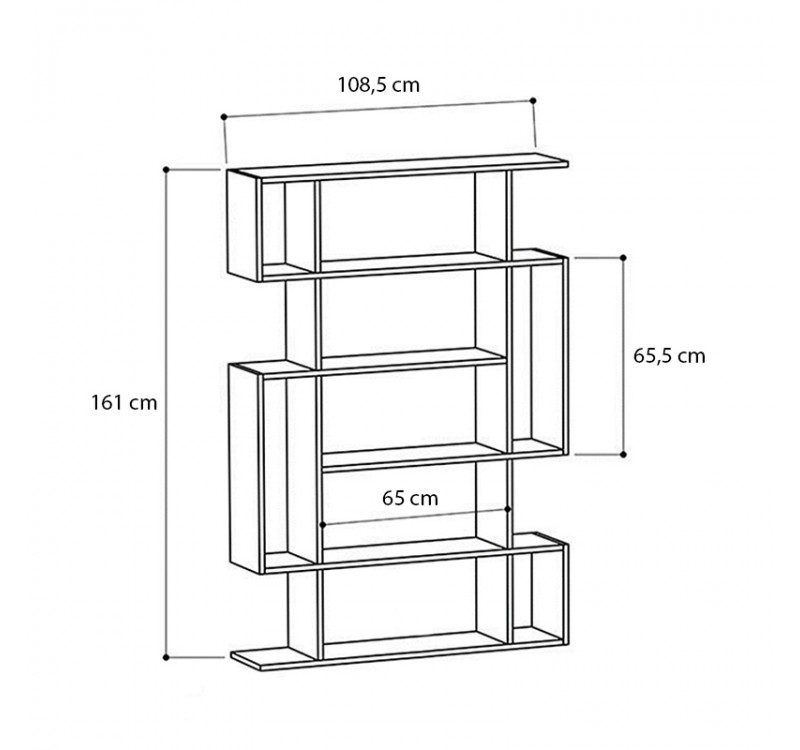 Βιβλιοθήκη Clint Megapap χρώμα καρυδί 108,5x25,5x161εκ.