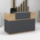 Γραφείο υποδοχής - reception Lemmon Megapap χρώμα φυσικό οξιάς - ανθρακί 160x70x110εκ.