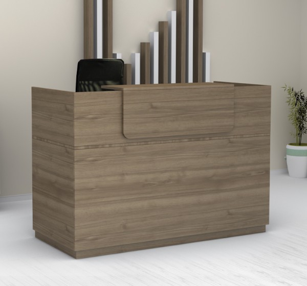 Γραφείο υποδοχής - reception Lemmon Megapap χρώμα καρυδί 160x70x110εκ.