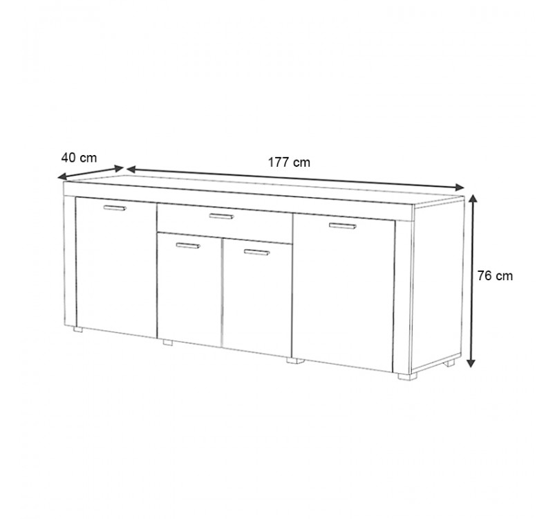 Μπουφές Joseph Megapap χρώμα λευκό 177x40x76εκ.