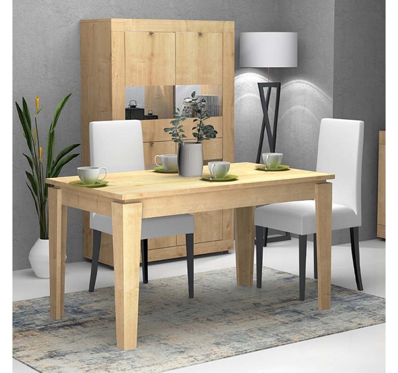 Τραπέζι Helmut Megapap επεκτεινόμενο χρώμα φυσικό οξιάς 160/200x90x76εκ.