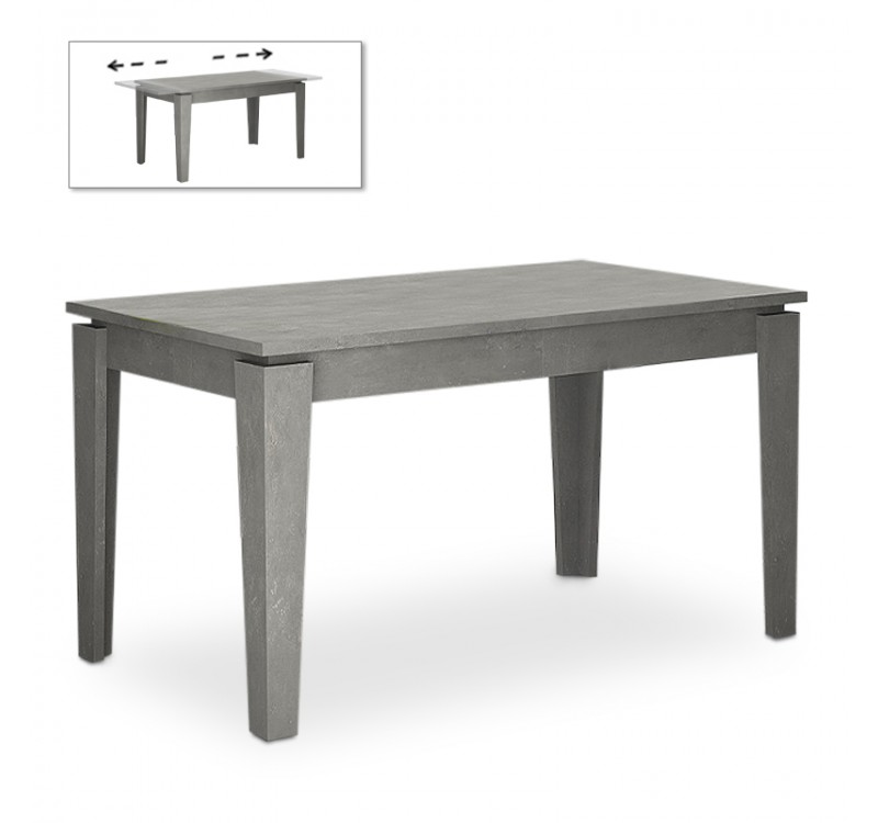 Τραπέζι Helmut Megapap επεκτεινόμενο χρώμα γκρι σκυροδέματος 160/200x90x76εκ.