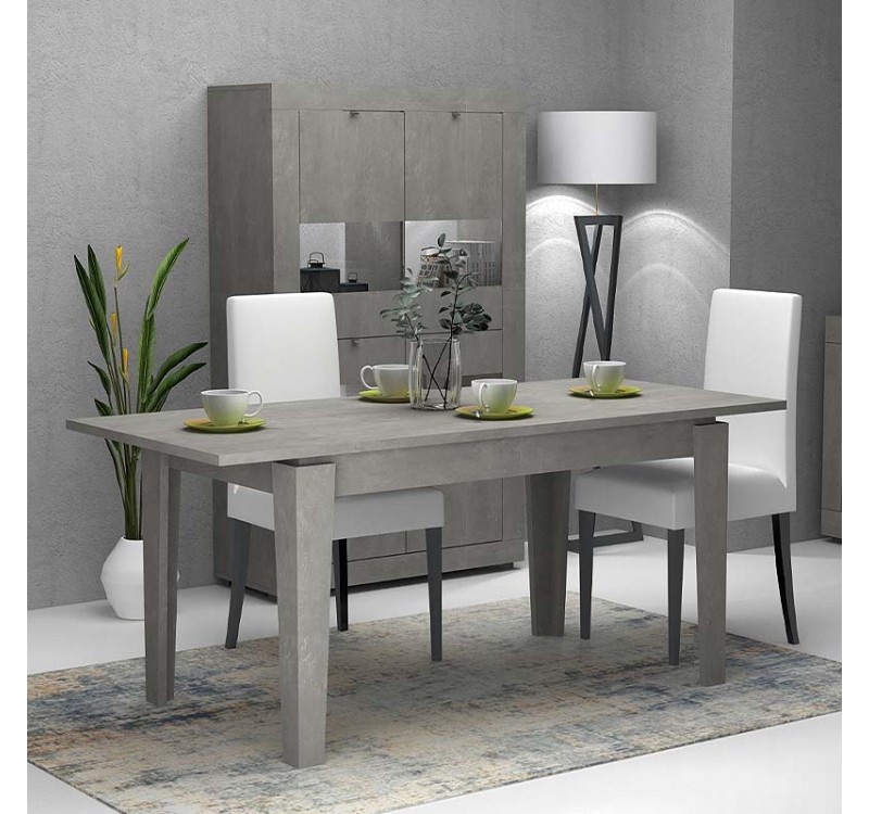 Τραπέζι Helmut Megapap επεκτεινόμενο χρώμα γκρι σκυροδέματος 160/200x90x76εκ.