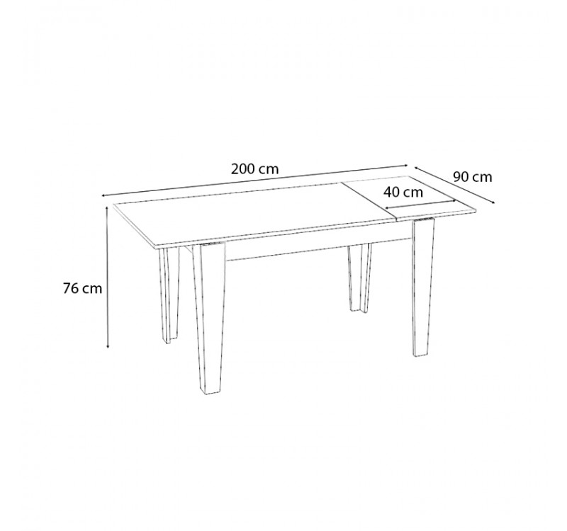 Τραπέζι Helmut Megapap επεκτεινόμενο χρώμα γκρι σκυροδέματος 160/200x90x76εκ.
