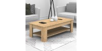 Τραπεζάκι σαλονιού Spello Megapap χρώμα φυσικό οξιάς 120x60x41,4εκ.