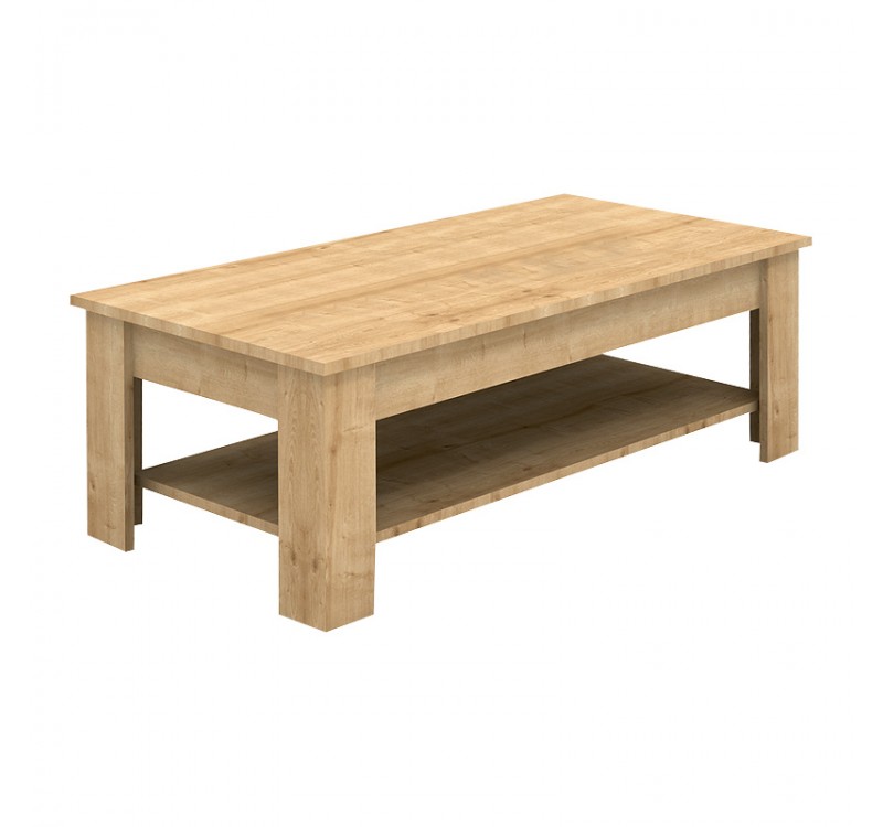 Τραπεζάκι σαλονιού Spello Megapap χρώμα φυσικό οξιάς 120x60x41,4εκ.