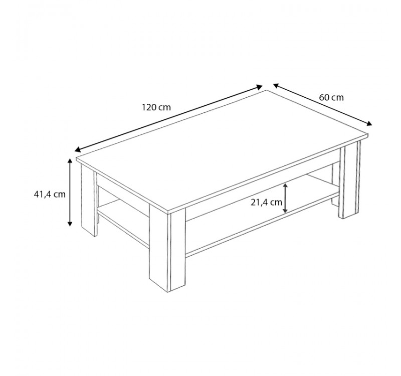 Τραπεζάκι σαλονιού Spello Megapap χρώμα φυσικό οξιάς 120x60x41,4εκ.