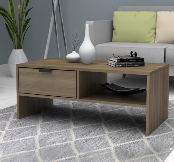 Τραπεζάκι σαλονιού Galaxy Megapap χρώμα καρυδί 100x50x42εκ.