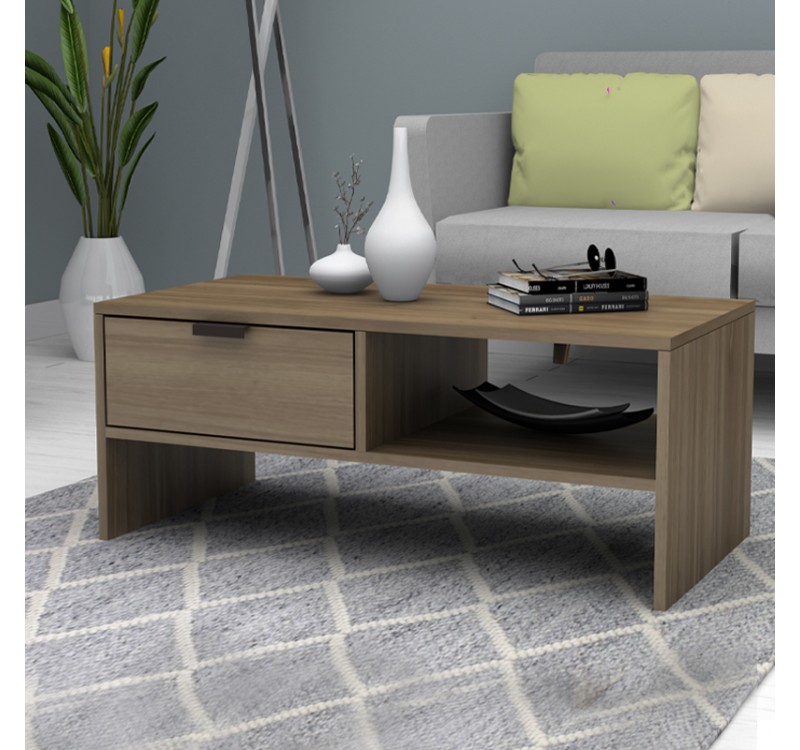 Τραπεζάκι σαλονιού Galaxy Megapap χρώμα καρυδί 100x50x42εκ.