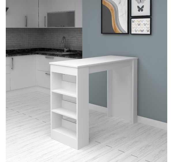 Τραπέζι μπαρ Deep Megapap χρώμα λευκό 120x50x100εκ.