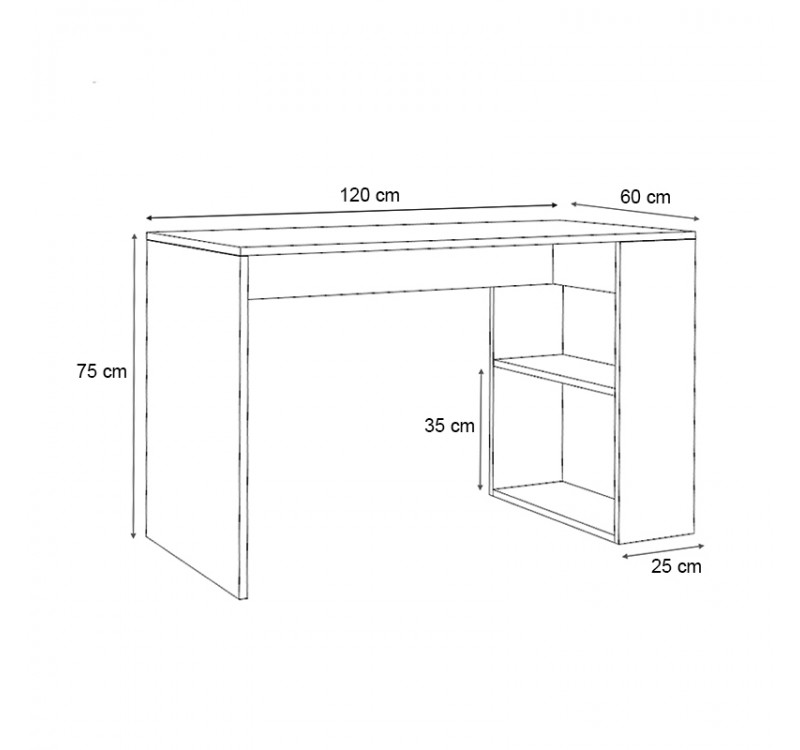 Γραφείο εργασίας Mikro Megapap χρώμα καρυδί 120x60x75εκ.