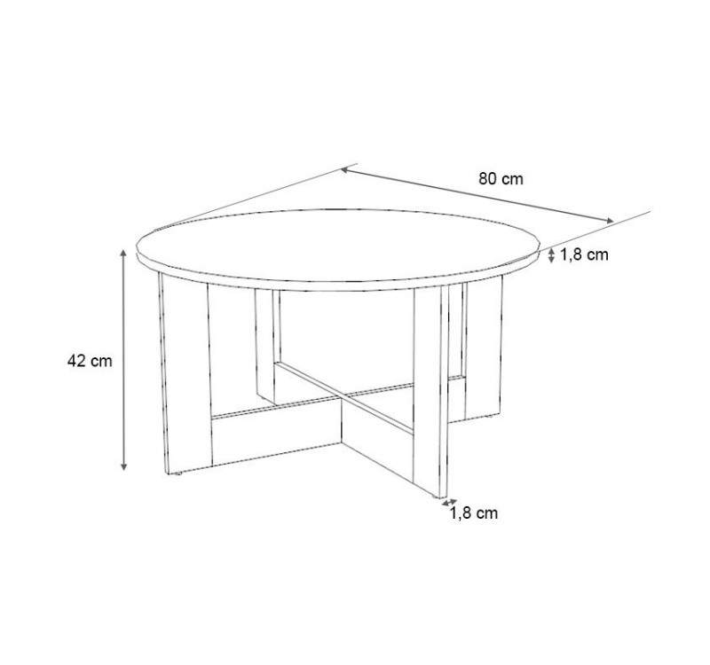Τραπεζάκι σαλονιού Kati Megapap χρώμα γκρι σκυροδέματος Ø80x42εκ.