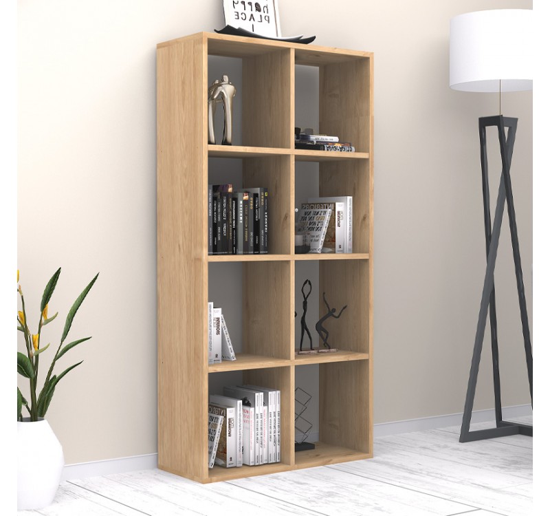 Βιβλιοθήκη Anser Megapap χρώμα φυσικό οξιάς 69,8x29x142εκ.