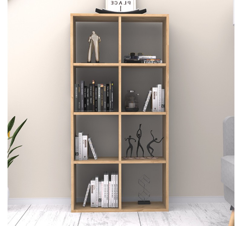 Βιβλιοθήκη Anser Megapap χρώμα φυσικό οξιάς 69,8x29x142εκ.