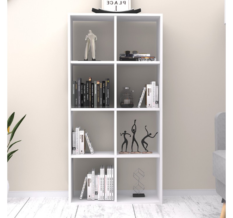 Βιβλιοθήκη Anser Megapap χρώμα λευκό 69,8x29x142εκ.