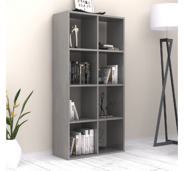 Βιβλιοθήκη Anser Megapap χρώμα γκρι σκυροδέματος 69,8x29x142εκ.