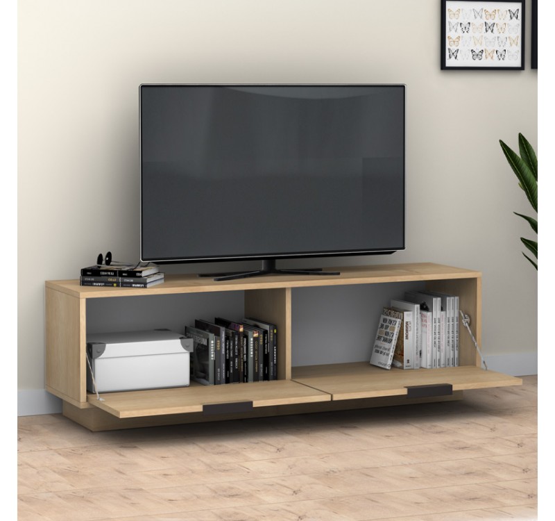 Έπιπλο τηλεόρασης Lisa Megapap χρώμα φυσικό οξιάς 140x35x43cm.