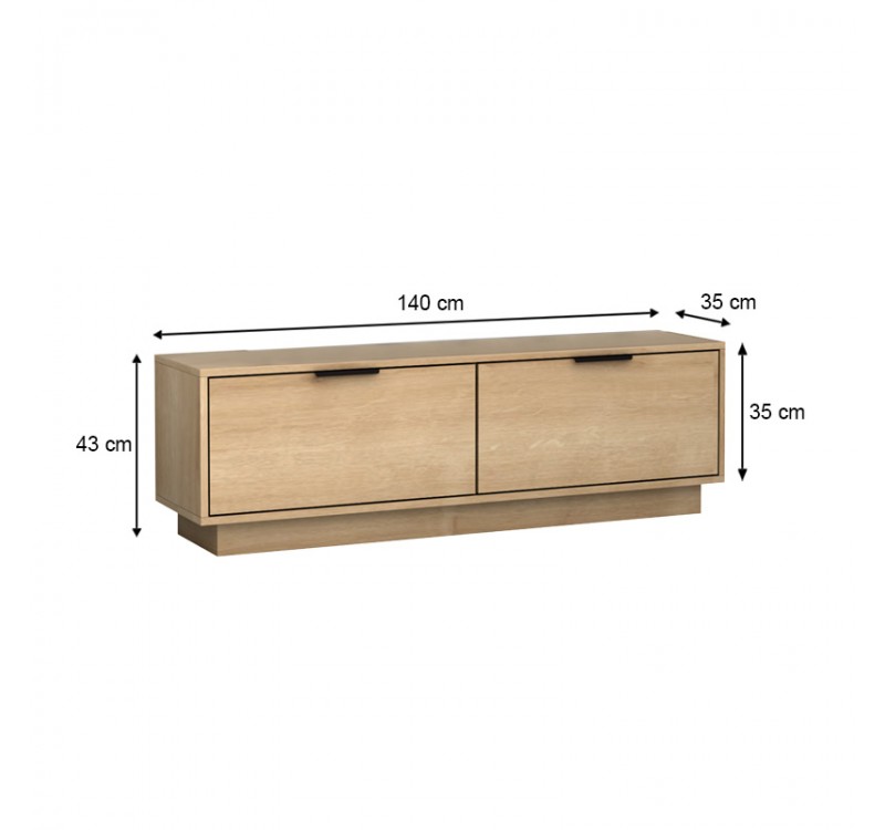 Έπιπλο τηλεόρασης Lisa Megapap χρώμα φυσικό οξιάς 140x35x43cm.