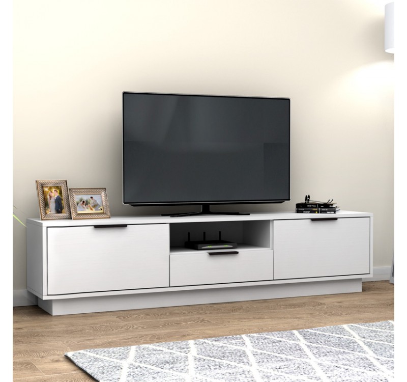 Έπιπλο τηλεόρασης Mensa Megapap χρώμα λευκό 180x35x43cm.