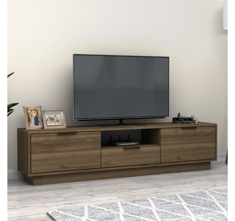 Έπιπλο τηλεόρασης Mensa Megapap χρώμα καρυδί 180x35x43cm.