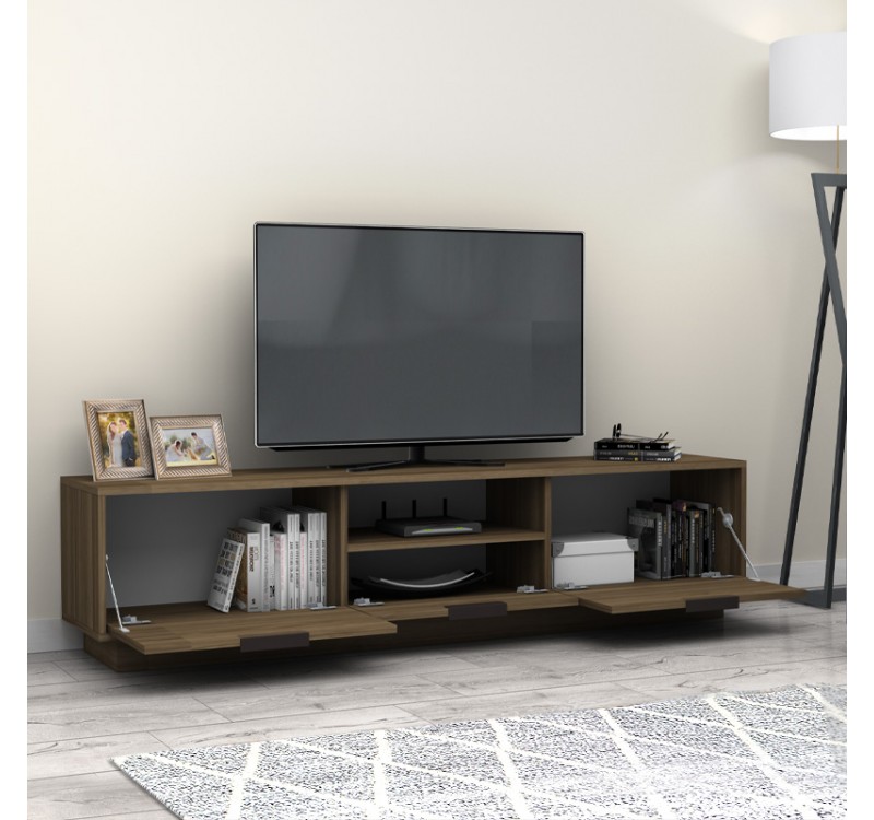 Έπιπλο τηλεόρασης Mensa Megapap χρώμα καρυδί 180x35x43cm.