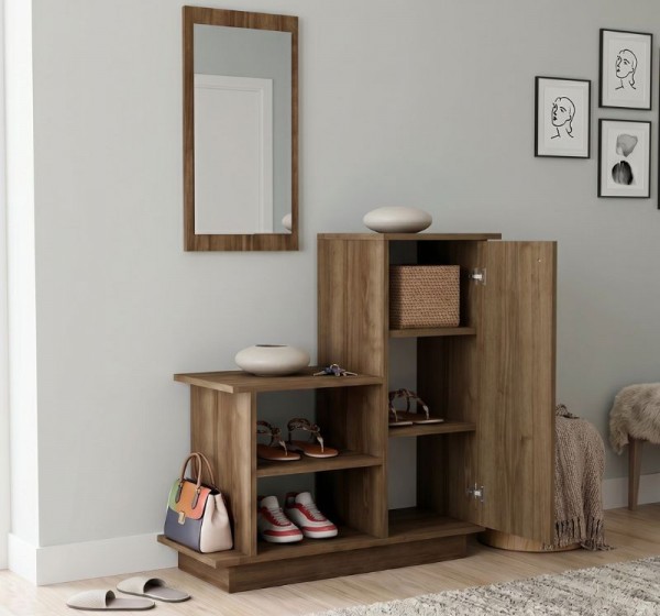 Έπιπλο εισόδου Cute Megapap χρώμα καρυδί 90x35x95εκ.
