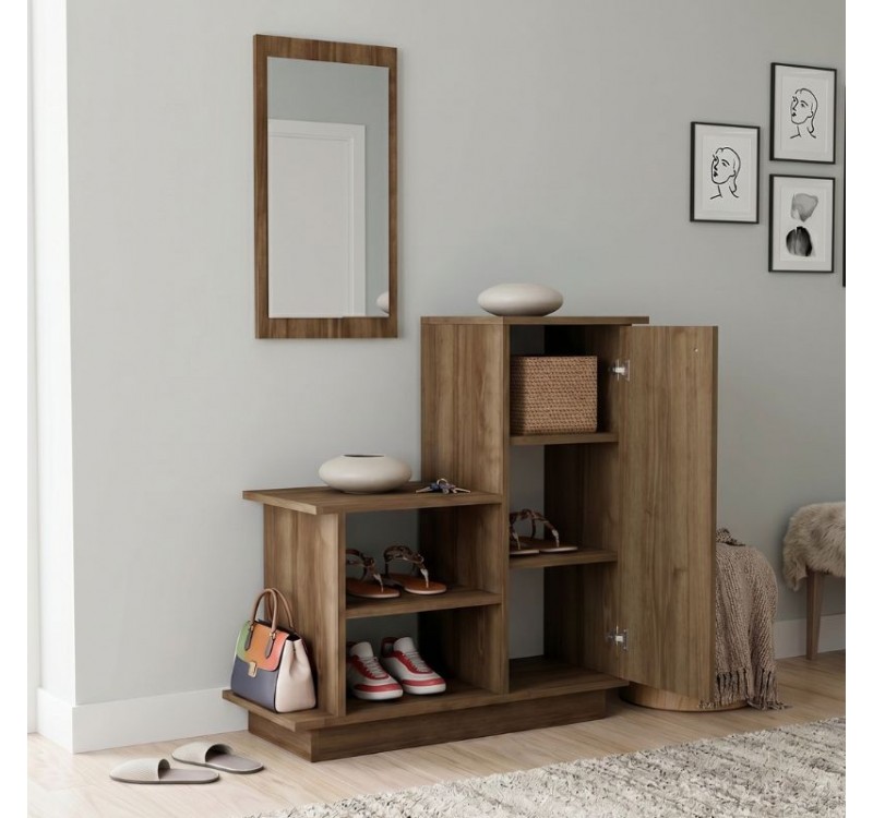 Έπιπλο εισόδου Cute Megapap χρώμα καρυδί 90x35x95εκ.