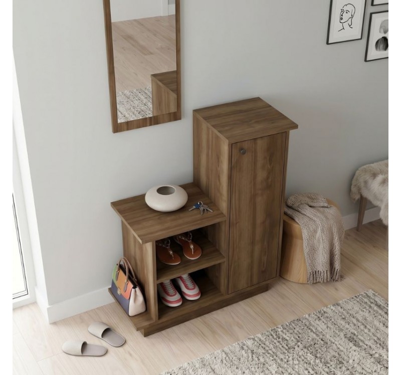 Έπιπλο εισόδου Cute Megapap χρώμα καρυδί 90x35x95εκ.