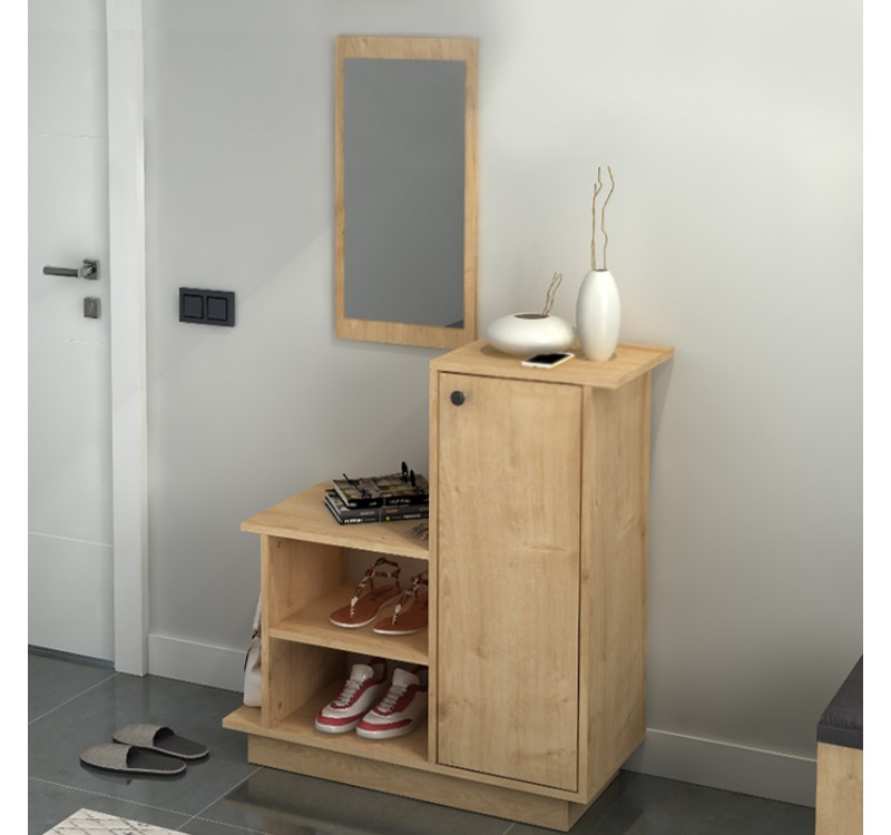 Έπιπλο εισόδου Cute Megapap χρώμα φυσικό οξιάς 90x35x95εκ.