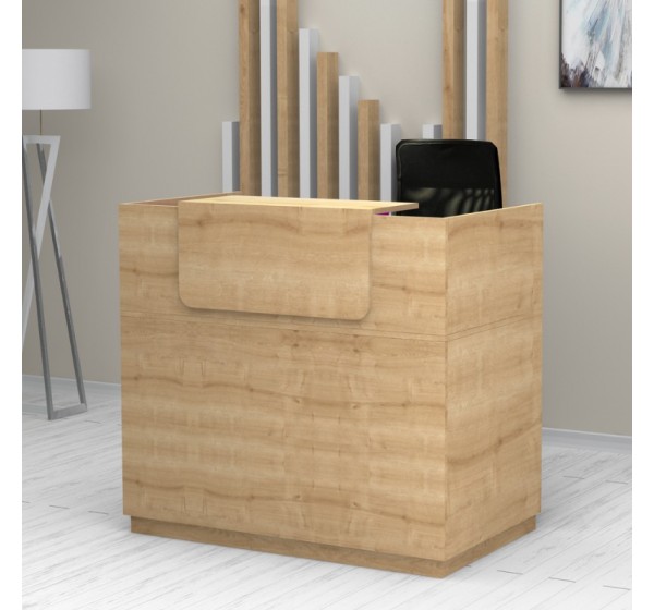 Γραφείο υποδοχής - reception Lemmon Megapap χρώμα φυσικό οξιάς 120x70x110εκ.