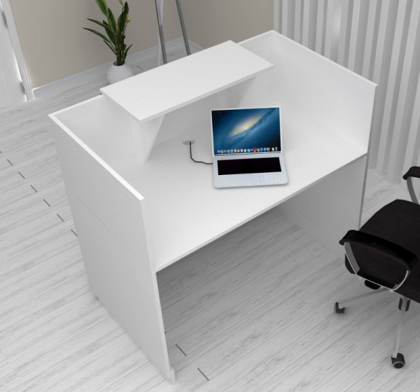 Γραφείο υποδοχής - reception Lemmon Megapap χρώμα λευκό 120x70x110εκ.