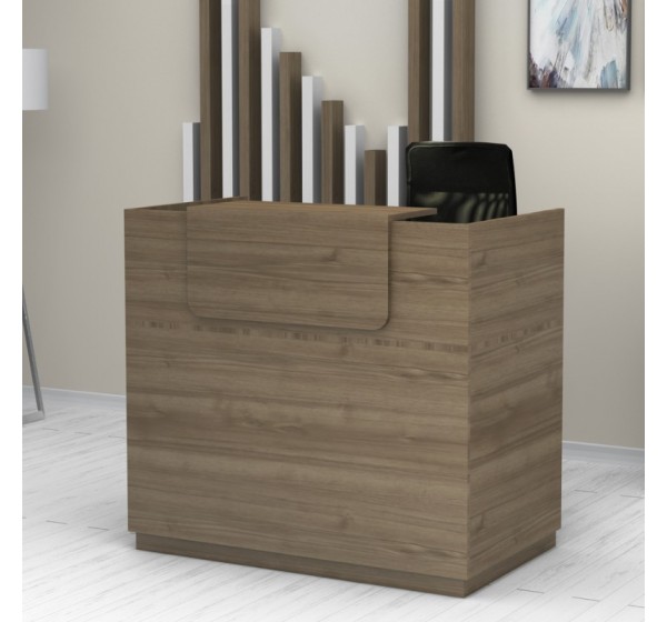 Γραφείο υποδοχής - reception Lemmon Megapap χρώμα καρυδί 120x70x110εκ.