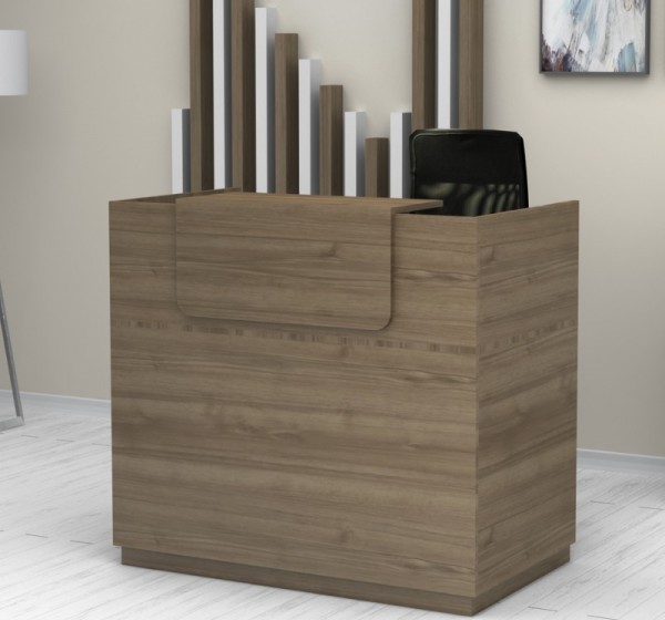 Γραφείο υποδοχής - reception Lemmon Megapap χρώμα καρυδί 120x70x110εκ.