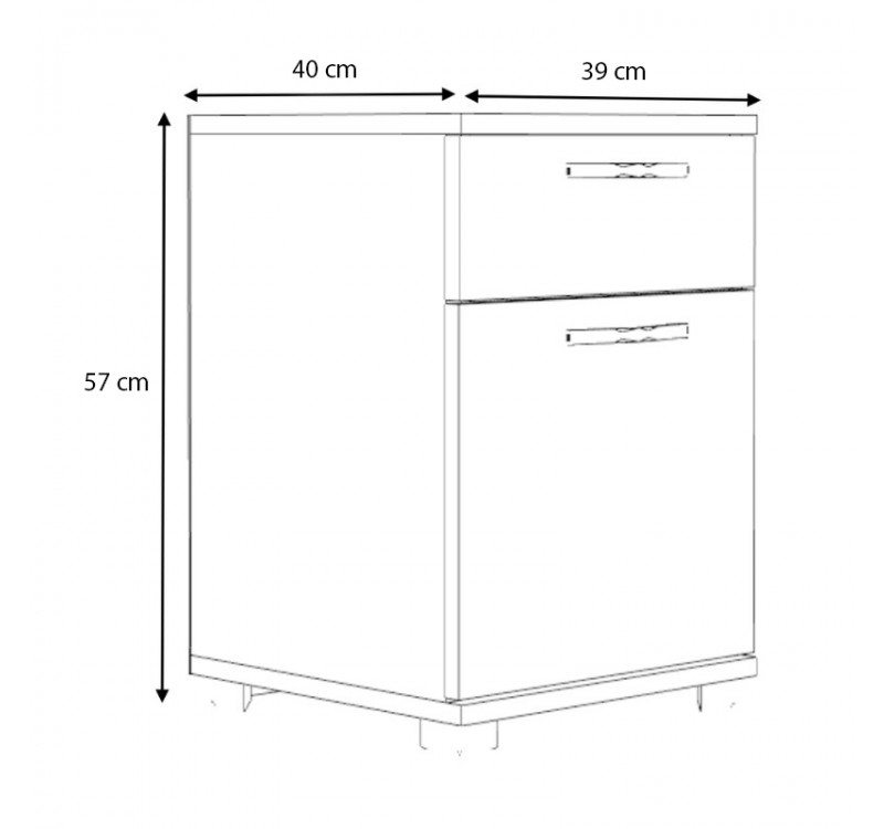 Κομοδίνο - Συρταριέρα γραφείου Veto Megapap χρώμα λευκό 40x39x57εκ.
