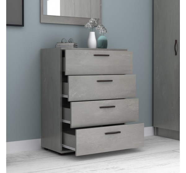 Συρταριέρα Velika Megapap χρώμα γκρι σκυροδέματος 73x44x96εκ.