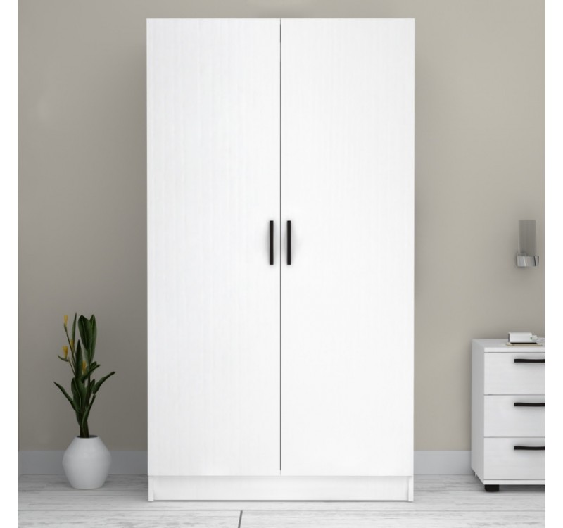 Ντουλάπα ρούχων Victoria Megapap δίφυλλη χρώμα λευκό 100x60x181εκ.