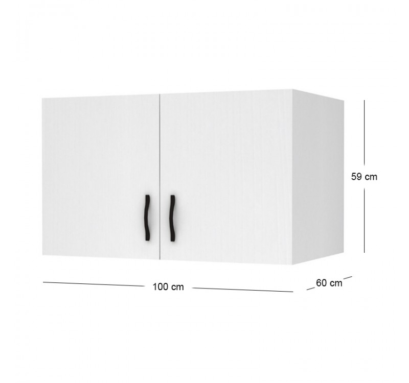 Πατάρι ντουλάπας Victoria Megapap δίφυλλο χρώμα λευκό 100x60x59εκ.