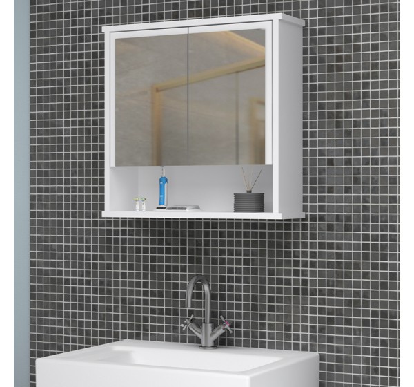 Καθρέπτης μπάνιου Delo Μegapap χρώμα λευκό 62x17,5x60εκ.