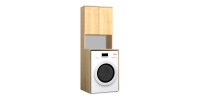 Έπιπλο πλυντηρίου Cozen Megapap χρώμα φυσικό οξιάς 65x60x178εκ.