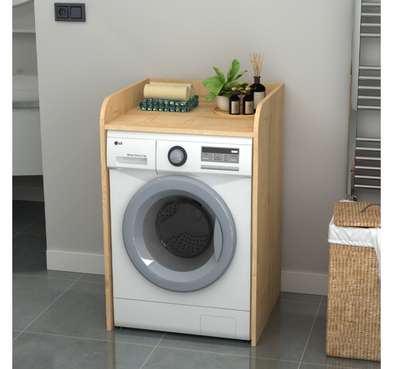 Έπιπλο πλυντηρίου Toren Megapap χρώμα φυσικό οξιάς 65x60x100εκ.