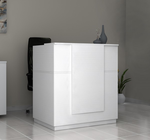 Γραφείο υποδοχής - reception Gemini Megapap χρώμα λευκό 100x70x110εκ.