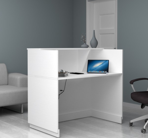 Γραφείο υποδοχής - reception Gemini Megapap χρώμα λευκό 120x70x110εκ.