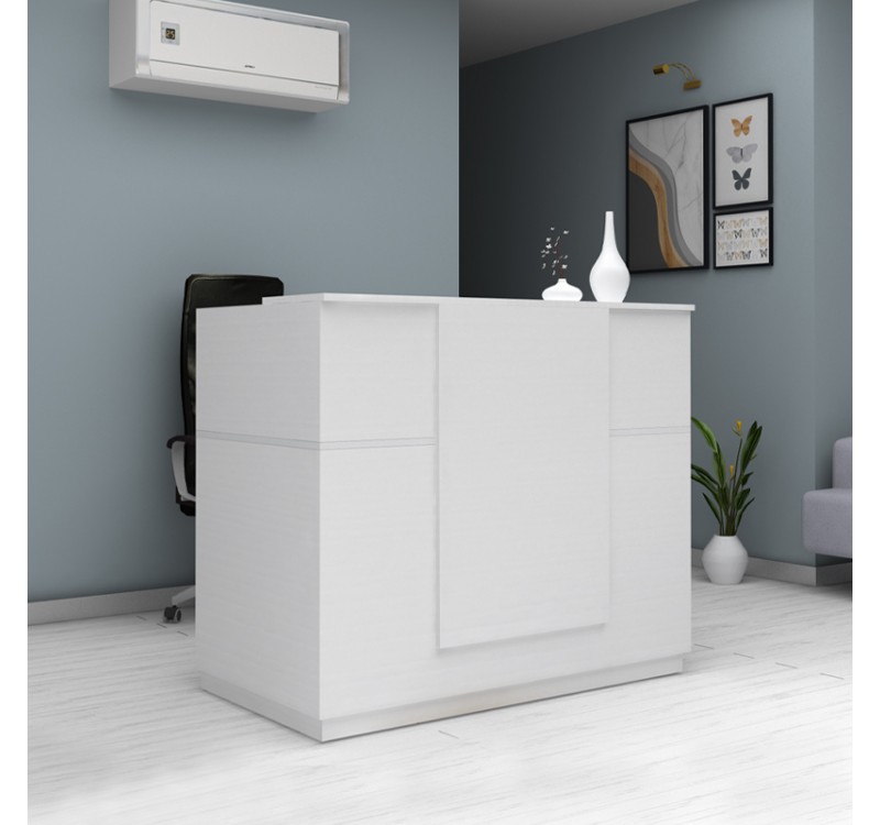Γραφείο υποδοχής - reception Gemini Megapap χρώμα λευκό 150x70x110εκ.