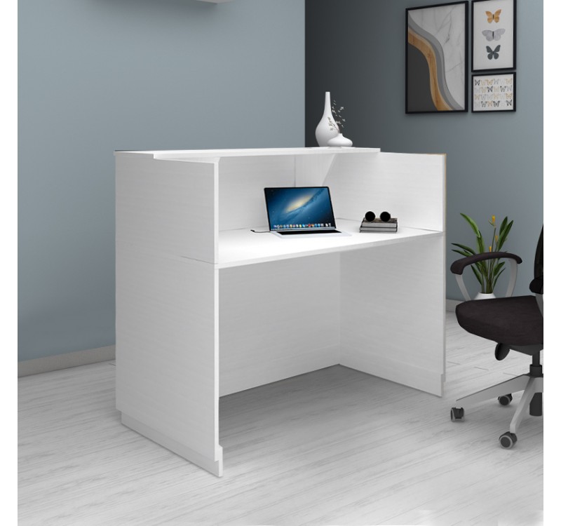 Γραφείο υποδοχής - reception Gemini Megapap χρώμα λευκό 150x70x110εκ.