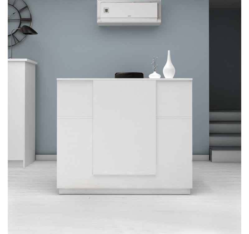 Γραφείο υποδοχής - reception Gemini Megapap χρώμα λευκό 150x70x110εκ.